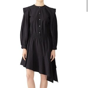 Joie Black Asymmetrical Ruffled Dress